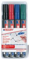 Viltstift edding 250 whiteboard rond 1.5-3mm assorti etui à 4 stuks