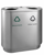 Recycling afvalbak indoor 2x41 ltr, kleur mat RVS, model VB 667796 artikel afbeelding