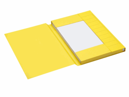 Dossiermap Secolor folio 3 klep 100% gerecycled karton 250 gr geel