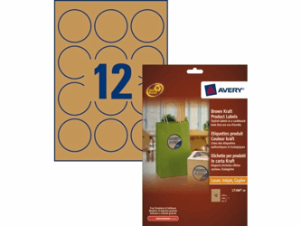 ETIKET AVERY L7106-20 60MM BRUIN 240ST artikel afbeelding