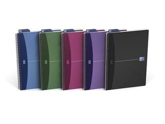 Oxford Office Urban Mix Spiraalblok A4, Geruit 5 mm, Assorti (pak 5 stuks)