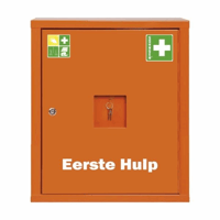 Verbandkast conform DIN 13169 met 1 deur, signaaloranje
