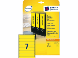 Rugetiket Avery Zweckform smal 38x192mm zelfklevend geel