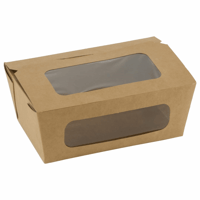 FSC® kraft/PLA coated lunchbox+venster 16x10x6cm