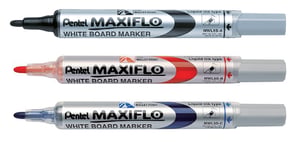 Viltstift Pentel MWL5S Maxiflo whiteboard rond 1mm rood
