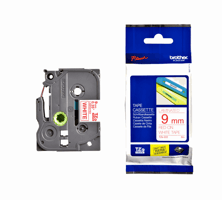 Brother TZe tape voor P-Touch 9 mm, rood op wit