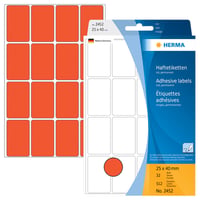 Etiket HERMA 2452 25x40mm rood 512 stuks