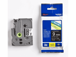 Labeltape Brother P-touch TZe-325 standaard 9mm wit op zwart