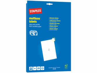 Staples Universele etiketten ng 100 stuks) (pak 100 stuks) artikel afbeelding