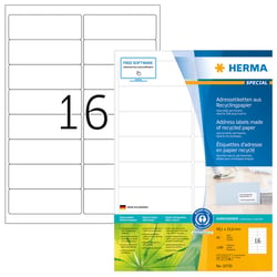 Etiket HERMA recycling 10730 99.1x33.8mm 1280 stuks wit
