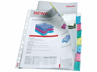 Esselte Showtas met gekleurde venstertab 0,12 mm PP, 11 rings (set 8 stuks) artikel afbeelding