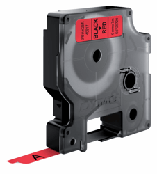 LABELTAPE DYMO 40917 9MMX7M D1 ROOD/ZWART artikel afbeelding