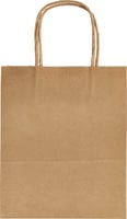 Papieren zakjes met handvat 125g/m² 18x21x8cm kraft naturel set à 20 stuks