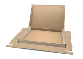 Brievenbusdoos Fefco 0427 350x220x28mm, kleur wit/bruin, dikte E-Golf 1,5mm.