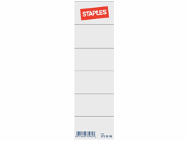 Staples Rugetiketten, kort insteek Rugbreedte 80 mm, 188 x 53 mm, wit (pak 10 stuks)
