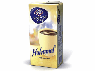FRIESCHE VLAG Koffiemelk, Halvamel, 1L (doos 6 liter) artikel afbeelding