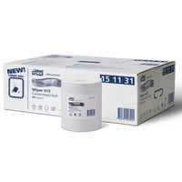 Papierrol VE = 6 stuks tissue zuiver wit, hoge kwaliteit, 1-laags, ongeperforeerd