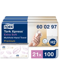 Handdoek Tork H2 600297 Premium 2laags 21x34cm 7x100st