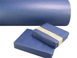 50cm x 200 mtr. bruin kraftpapier, 60 gram, blauw
