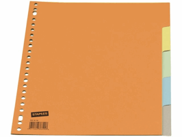 Staples Tabbladen gekleurd karton 23 rings, A4, 5 onbedrukte tabs (set 5 vel)