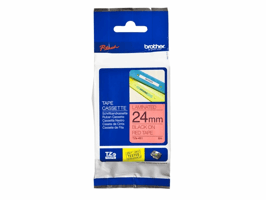 P-Touch TZE labeltapes Zwart op rood TZE-451 24 mm