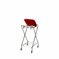 Hygiënische afvalzakstandaard voor inhoud 120 l, bevestigingsframe vierkant rood, hoogte 1030 mm
