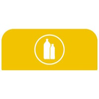 Informatiebord Configure™ voor bakken van 87 liter (Diepte: 367 mm; Kleur: Geel; Uitvoering: plastic/verpakkingsafval)