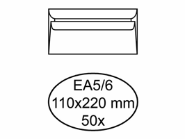 Envelop Quantore bank EA5/6 110x220mm zelfklevend wit 50 stuks