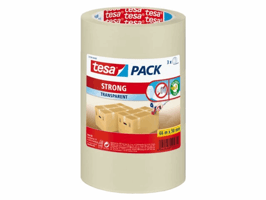 Verpakkingstape tesapack® Strong 66mx50mm PP transparant 3 rollen