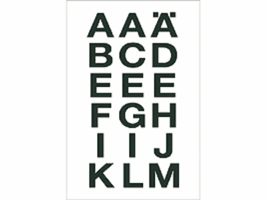 Etiket HERMA 4135 20x20mm letters A-Z zwart op transparant