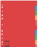 Tabbladen Esselte Economy A4 10-delig karton 11-rings assorti