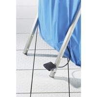 Hygiënische afvalzakstandaard van roestvast staal voor inhoud 120 l, dekselopening door voetpedaal (Dekselkleur: geel, als RAL 1018/zinkgeel, als RAL 1018)