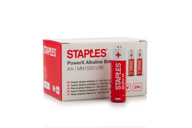 Batterij Staples AA/LR6 1,5v/pk24
