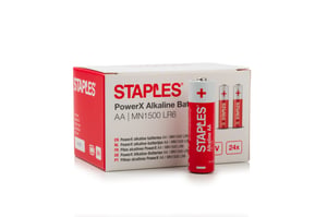 Batterij Staples AA/LR6 1,5v/pk24