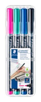 Viltstift Staedtler Lumocolor 317 permanent M set à 4 kleuren
