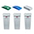 Sorteerstation voor kringloopmateriaal, set van 3 SLIM JIM® inhoud 3x60 l blikinworp/papierinworp/tuimeldeksel
