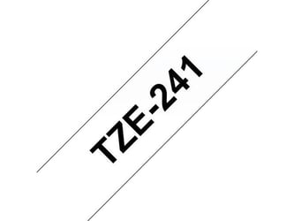 Brother TZe241 Labeltape, 18 mm x 8 m, Zwart op Wit artikel afbeelding