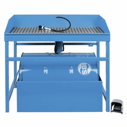 Professionele, staande onderdelenreiniger, voor vatinhoud 200 l complete set, bestaande uit apparaat 200 l speciaal reinigingsmiddel en 200 l opvangbak