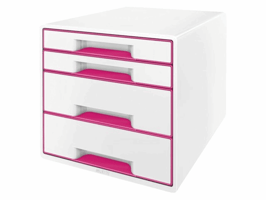 Ladenblok Leitz WOW 4 laden wit/roze