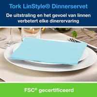 Servetten Tork 478880 LinStyle Dinner 39x39cm blauw 50st