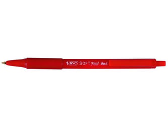 BiC Soft Feel Clic Balpen, Medium Punt, 1 mm, Rood (pak 12 stuks) artikel afbeelding