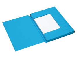 Dossiermap Secolor A4 3 kleppen 100% gerecycled karton 250 gr blauw
