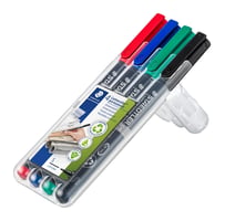 Viltstift Staedtler Lumocolor 313 permanent S set à 4 stuks assorti