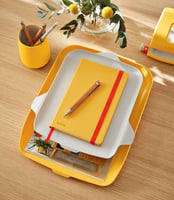 Brievenbak Leitz Cosy met desk organiser geel