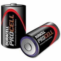 Procell alkaline batterij, type D. Doosinhoud 2 batterijen Art.nr 497013
