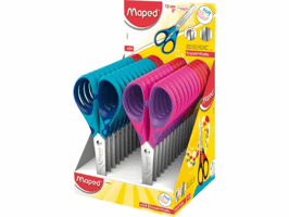 Schaar Maped Essentials Soft 13cm display á 24 stuks assorti