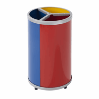Afvalbak voor kringloopmateriaal, rond inhoud 3x30 l