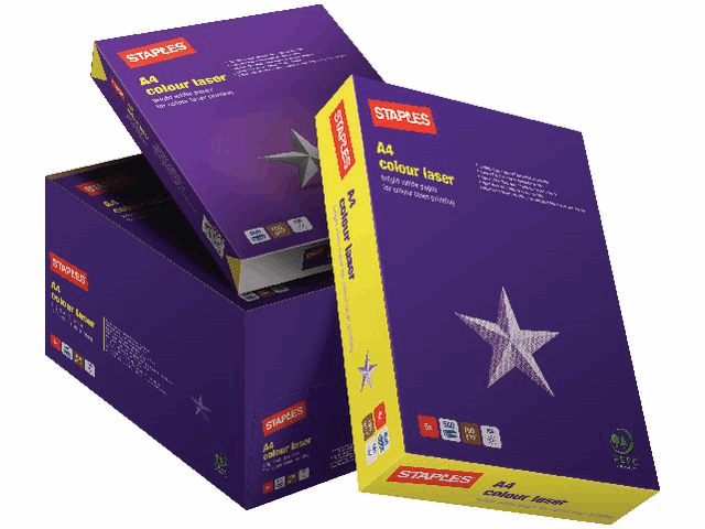 Staples Colour Laser Papier, A4, 100 g/m², Wit (pak 500 ... | JIP SNEL