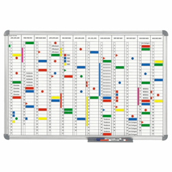 Jaarplanner, 12 maanden, inclusief toebehorenset hoogte 900 mm, staal breedte 600 mm