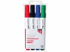 Whiteboardstift Quantore rond 1-1.5mm 4 stuks assorti